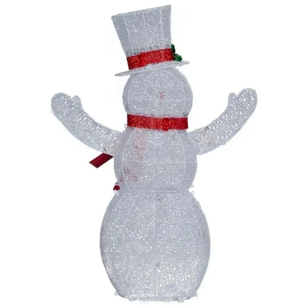 Orchestra of Lights Crystal Swirl Snowman 48 Inch LED Color Change Holiday Decor